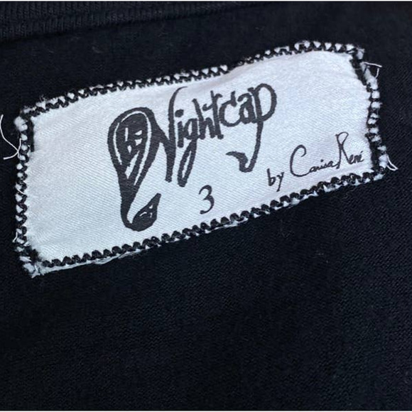 Nightcap by Carisa Rene Carmen Crochet and Fringed Shirt in Black Medium - Picture 10 of 11